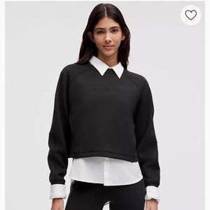 NWT LULULEMON Smooth Spacer Cropped Pullover Graphic Sweatshirt Black Size 2